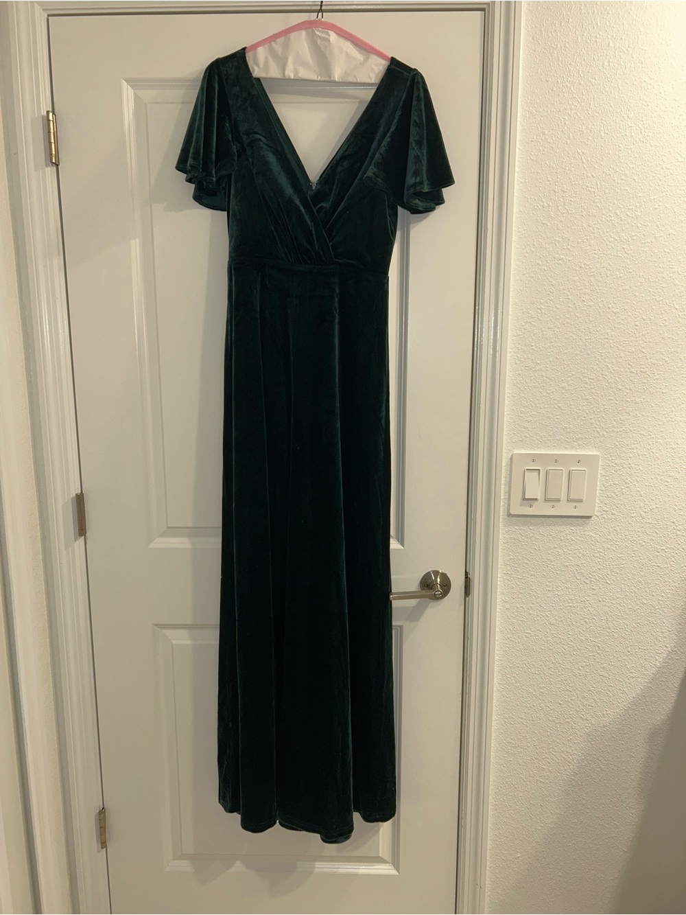 Lulu's Emerald Green Velvet Maxi Dress